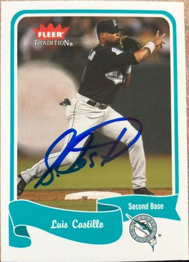 Luis Castillo Signed 2004 Fleer Tradition Baseball Card - Florida Marlins