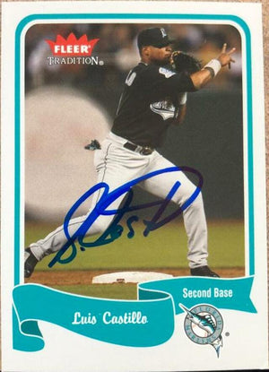 Luis Castillo Signed 2004 Fleer Tradition Baseball Card - Florida Marlins - PastPros