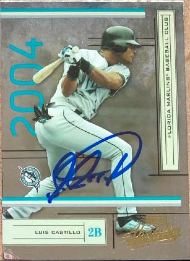 Luis Castillo Signed 2004 Playoff Absolute Memorabilia Baseball Card - Florida Marlins - PastPros