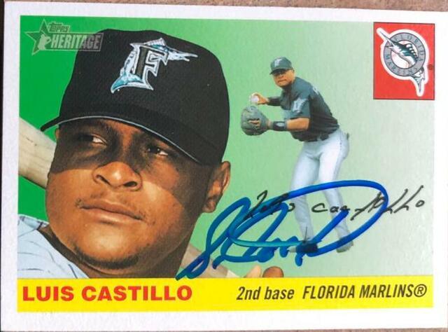 Luis Castillo Signed 2004 Topps Heritage Baseball Card - Florida Marlins - PastPros