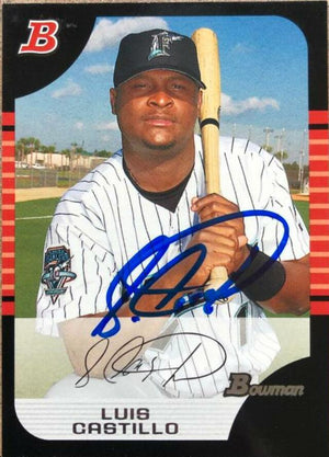 Luis Castillo Signed 2005 Bowman Baseball Card - Florida Marlins - PastPros