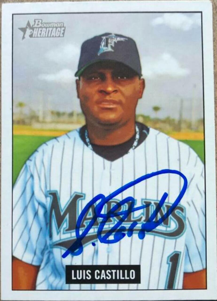 Luis Castillo Signed 2005 Bowman Heritage Baseball Card - Florida Marlins - PastPros