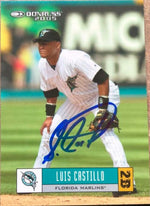 Luis Castillo Signed 2005 Donruss Baseball Card - Florida Marlins - PastPros