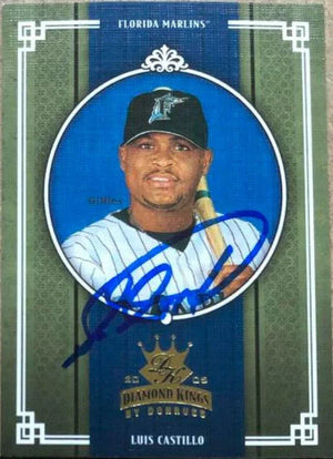 Luis Castillo Signed 2005 Donruss Diamond Kings Baseball Card - Florida Marlins - PastPros