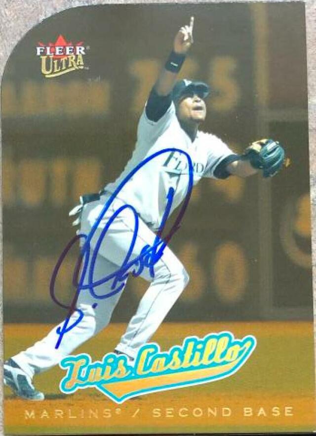 Luis Castillo Signed 2005 Fleer Ultra Gold Medallion Baseball Card - Florida Marlins - PastPros
