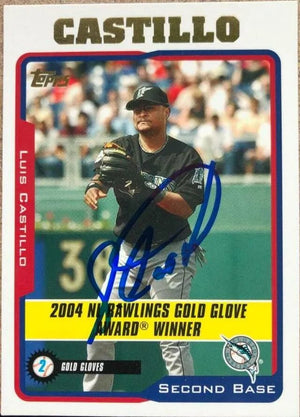 Luis Castillo Signed 2005 Topps Baseball Card - Florida Marlins Gold Glove