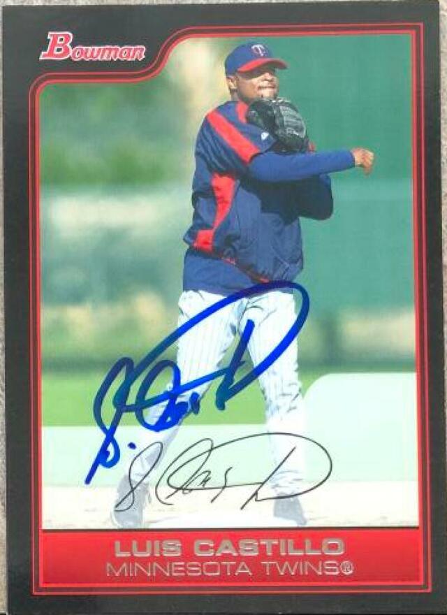 Luis Castillo Signed 2006 Bowman Baseball Card - Minnesota Twins - PastPros