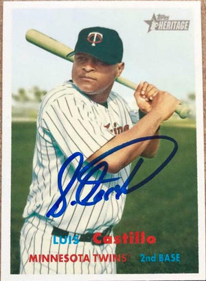 Luis Castillo Signed 2006 Topps Heritage Baseball Card - Minnesota Twins - PastPros