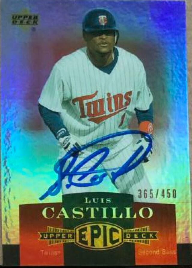 Luis Castillo Signed 2006 Upper Deck Epic Baseball Card - Minnesota Twins - PastPros