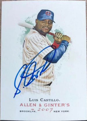 Luis Castillo Signed 2007 Allen & Ginter Baseball Card - Minnesota Twins