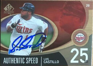 Luis Castillo Signed 2007 SP Authentic - Authentic Speed Baseball Card - Minnesota Twins