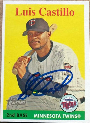 Luis Castillo Signed 2007 Topps Heritage Baseball Card - Minnesota Twins