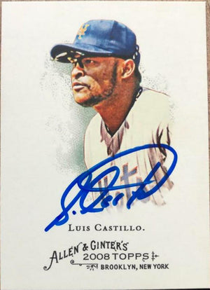 Luis Castillo Signed 2008 Allen & Ginter Baseball Card - New York Mets - PastPros