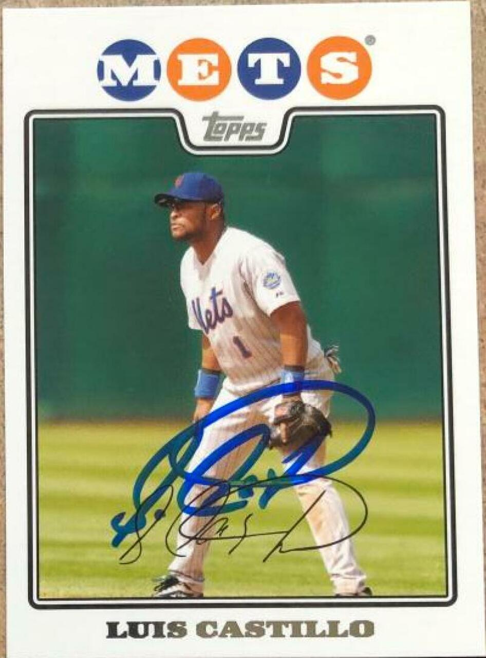 Luis Castillo Signed 2008 Topps Baseball Card - New York Mets - PastPros