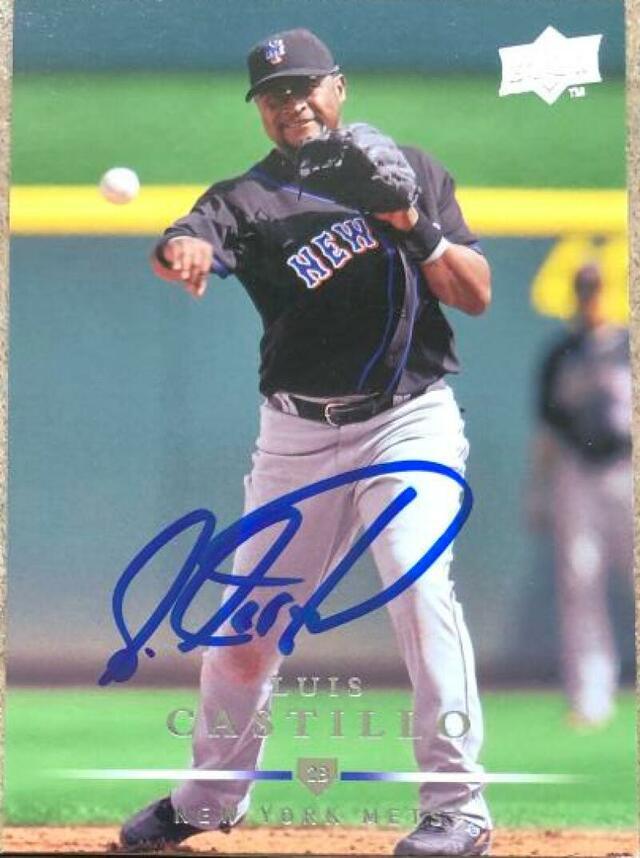 Luis Castillo Signed 2008 Upper Deck Baseball Card - New York Mets - PastPros