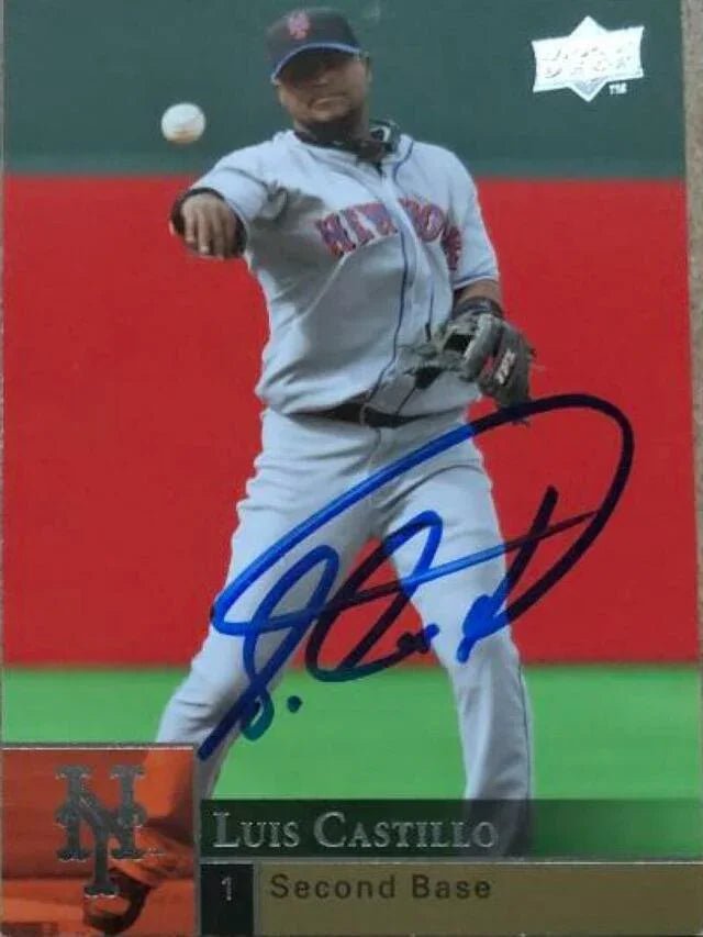 Luis Castillo Signed 2009 Upper Deck Baseball Card - New York Mets