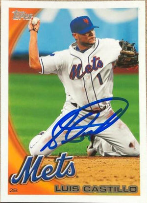 Luis Castillo Signed 2010 Topps Baseball Card - New York Mets - PastPros