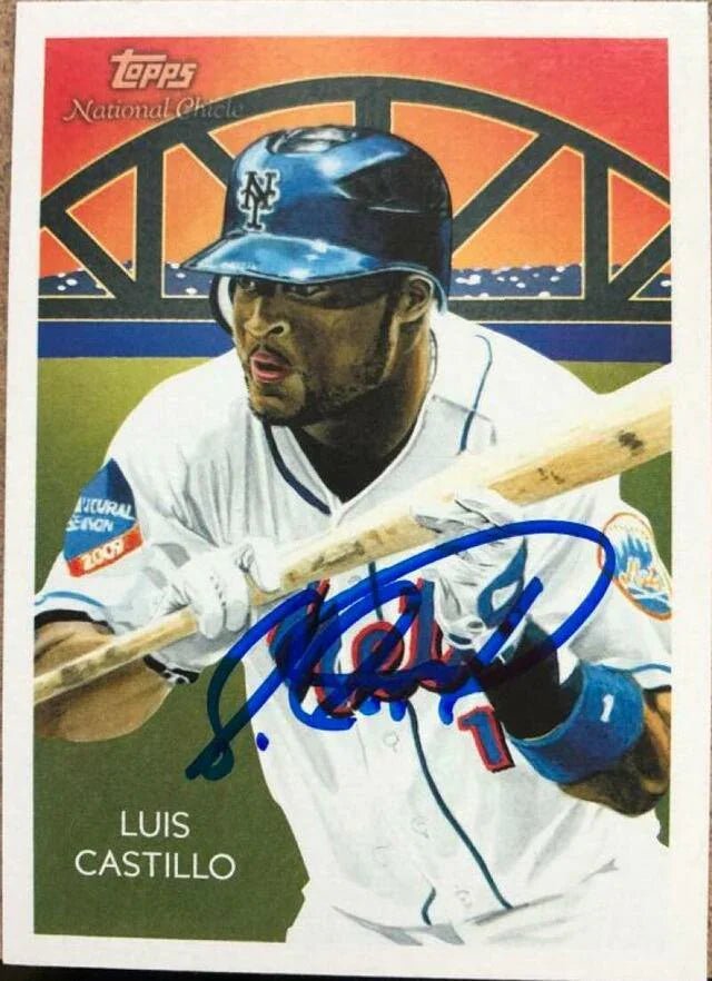 Luis Castillo Signed 2010 Topps National Chicle Baseball Card - New York Mets