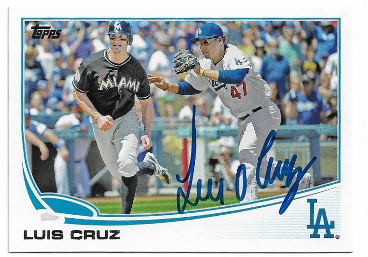 Luis Cruz Signed 2013 Topps Baseball Card - Los Angeles Dodgers - PastPros