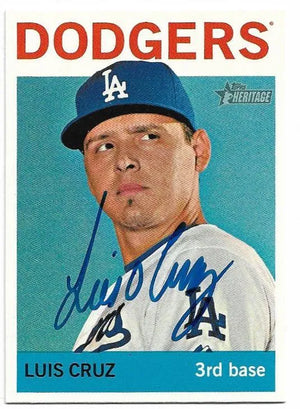 Luis Cruz Signed 2013 Topps Heritage Baseball Card - Los Angeles Dodgers - PastPros