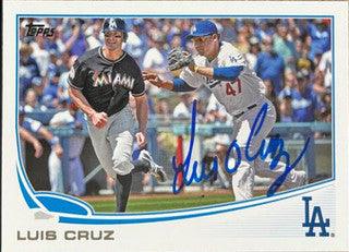 Luis Cruz Signed 2013 Topps Mini Baseball Card - Los Angeles Dodgers - PastPros