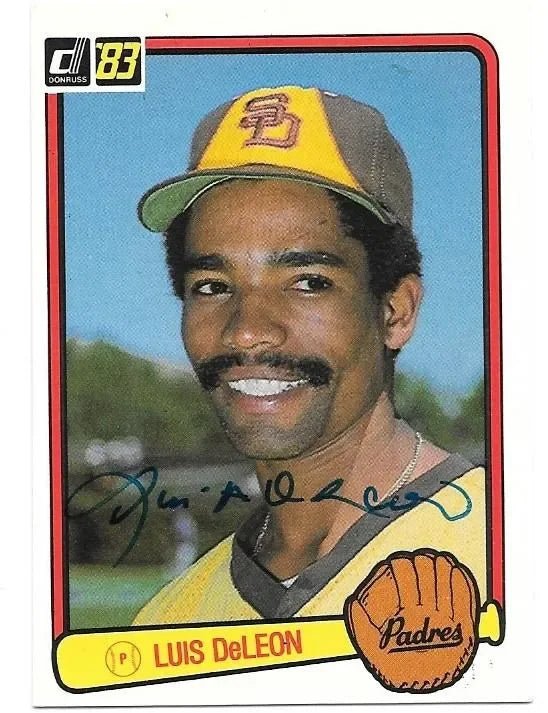 Luis DeLeon Signed 1983 Donruss Baseball Card - San Diego Padres