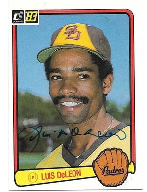 Luis DeLeon Signed 1983 Donruss Baseball Card - San Diego Padres