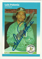 Luis Polonia Signed 1987 Fleer Baseball Card - Oakland A's - PastPros