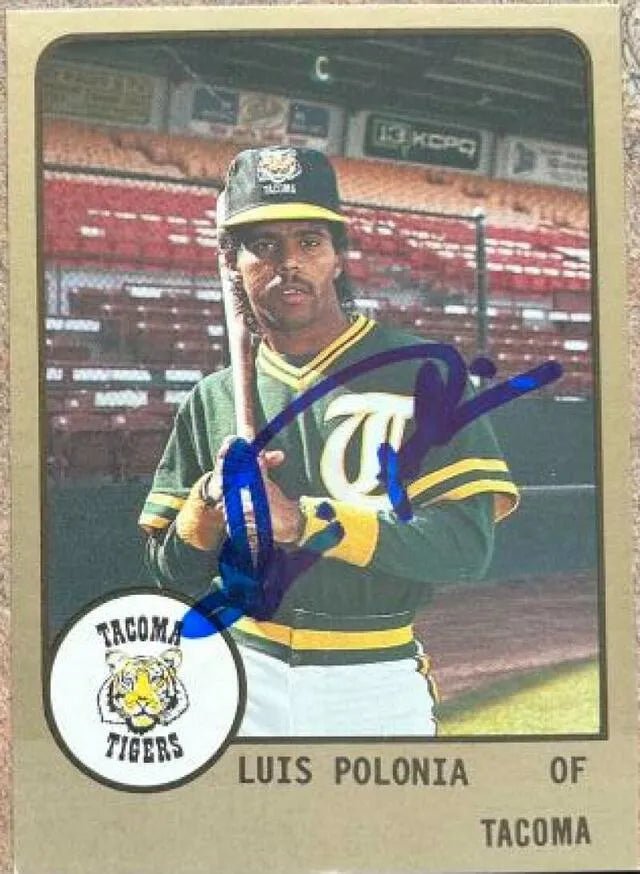 Luis Polonia Signed 1988 Pro Cards Baseball Card - Tacoma Tigers