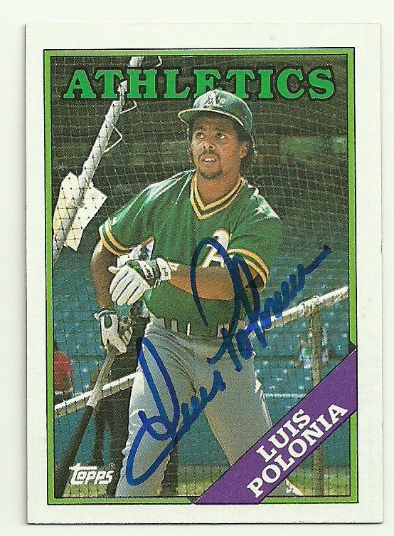 Luis Polonia Signed 1988 Topps Baseball Card - Oakland A's - PastPros