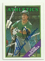 Luis Polonia Signed 1988 Topps Baseball Card - Oakland A's