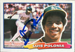 Luis Polonia Signed 1988 Topps Big Baseball Card - Oakland A's - PastPros