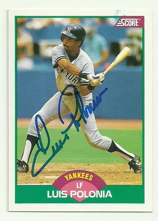 Luis Polonia Signed 1989 Score Baseball Card - New York Yankees