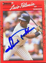 Luis Polonia Signed 1990 Donruss Baseball Card - New York Yankees