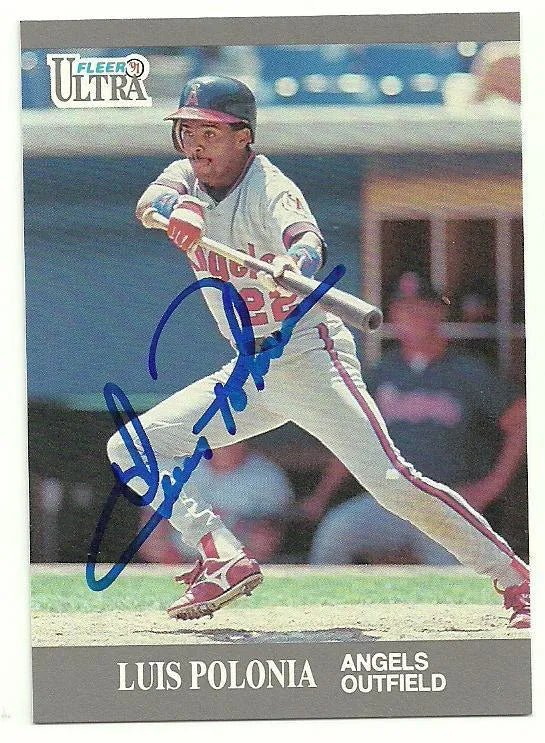 Luis Polonia Signed 1991 Fleer Ultra Baseball Card - Anaheim Angels