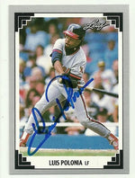Luis Polonia Signed 1991 Leaf Baseball Card - Anaheim Angels