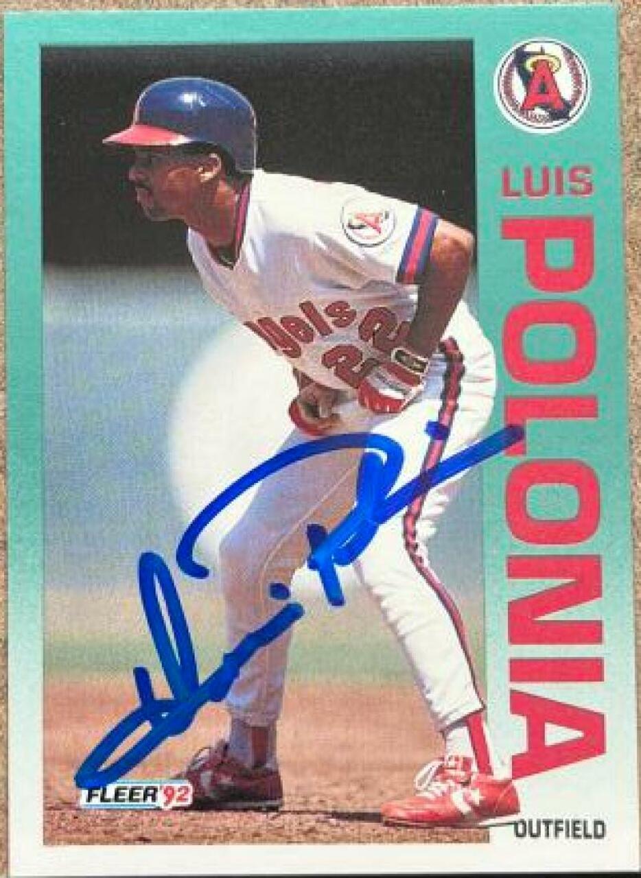 Luis Polonia Signed 1992 Fleer Baseball Card - Anaheim Angels - PastPros