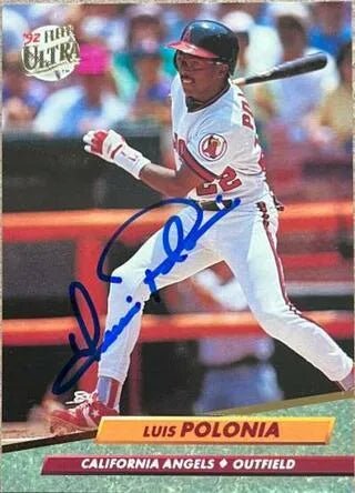 Luis Polonia Signed 1992 Fleer Ultra Baseball Card - California Angels