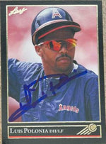 Luis Polonia Signed 1992 Leaf Black Gold Baseball Card - Anaheim Angels - PastPros