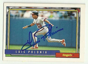 Luis Polonia Signed 1992 Topps Baseball Card - Anaheim Angels