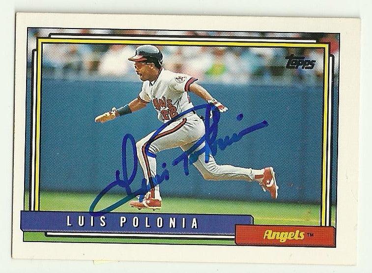 Luis Polonia Signed 1992 Topps Baseball Card - Anaheim Angels - PastPros