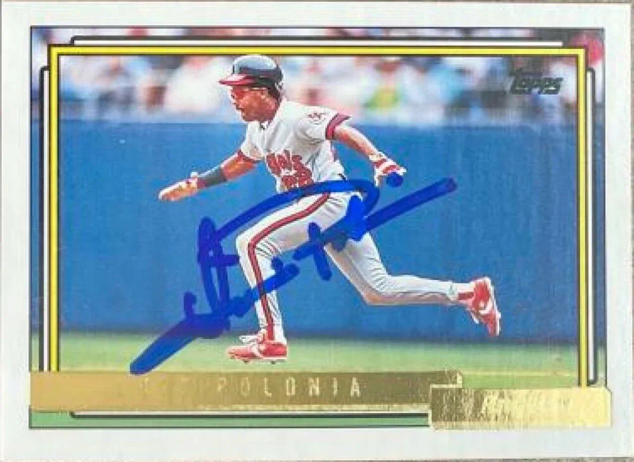 Luis Polonia Signed 1992 Topps Gold Baseball Card - Anaheim Angels