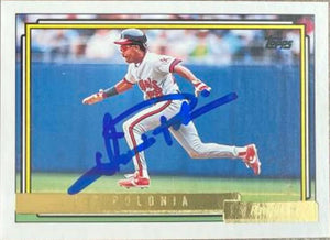 Luis Polonia Signed 1992 Topps Gold Baseball Card - Anaheim Angels