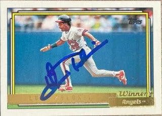 Luis Polonia Signed 1992 Topps Gold Winner Baseball Card - California Angels