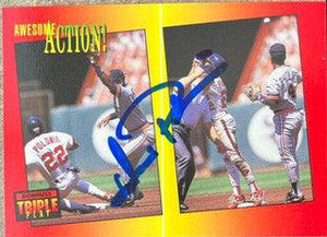 Luis Polonia Signed 1992 Triple Play Baseball Card - California Angels - PastPros