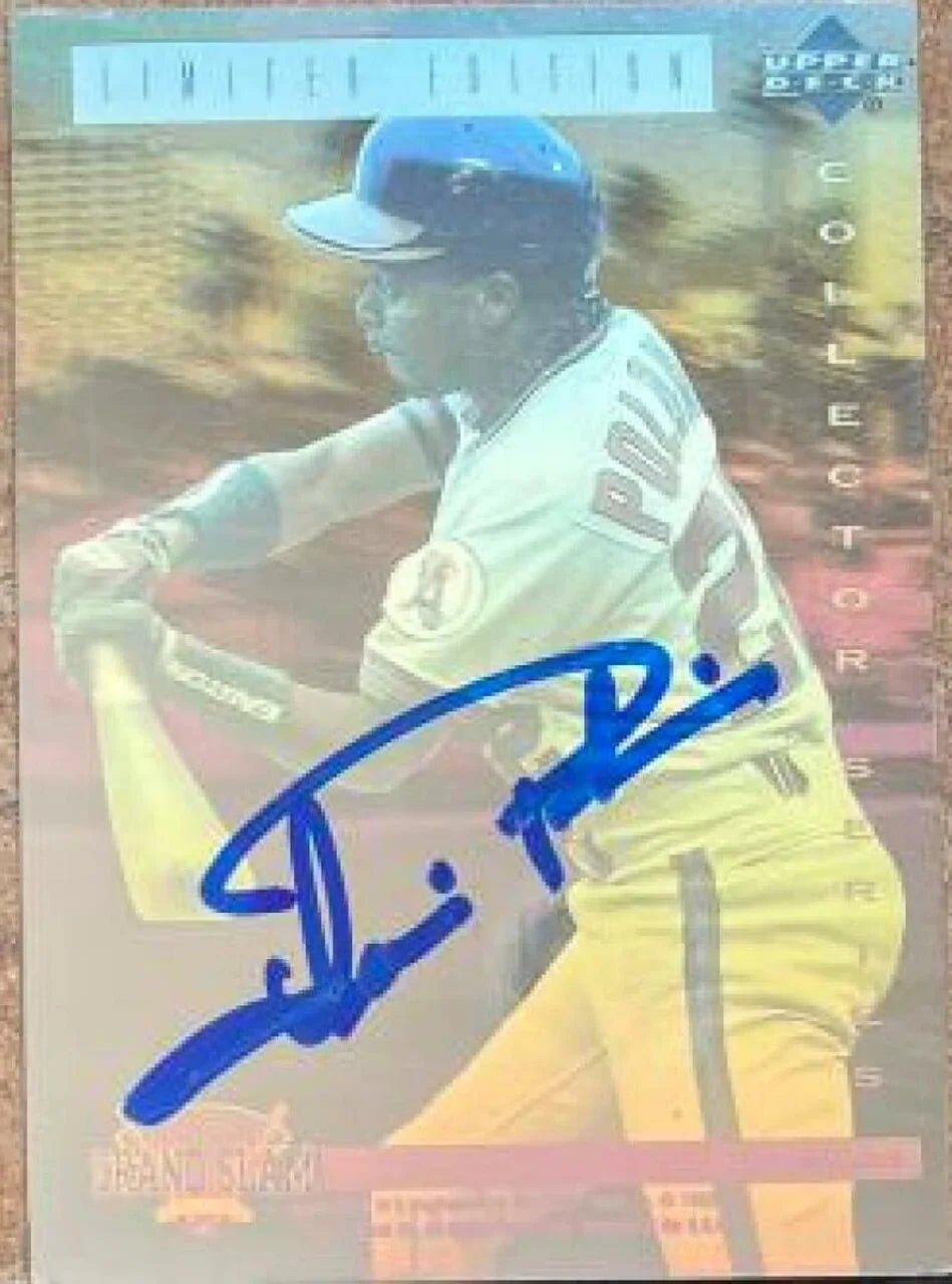 Luis Polonia Signed 1992 Upper Deck Denny's Grand Slam Baseball Card - Anaheim Angels