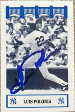 Luis Polonia Signed 1992 WIZ Baseball Card - New York Yankees