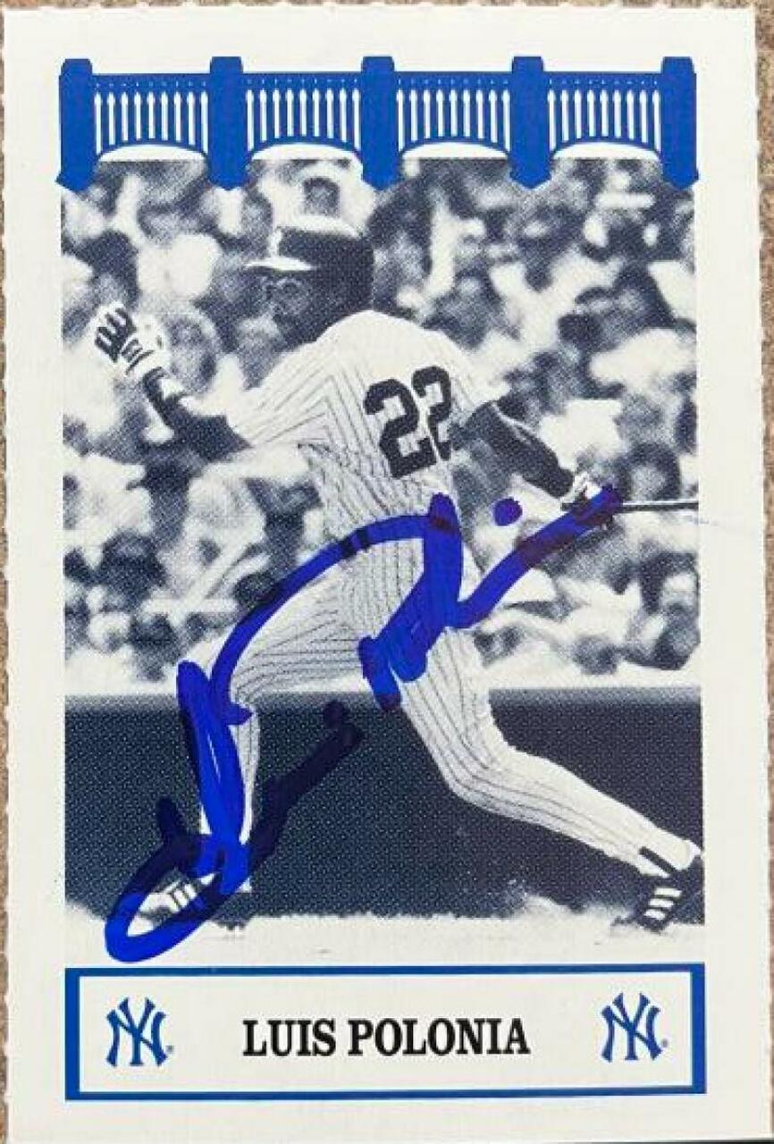 Luis Polonia Signed 1992 WIZ Baseball Card - New York Yankees - PastPros
