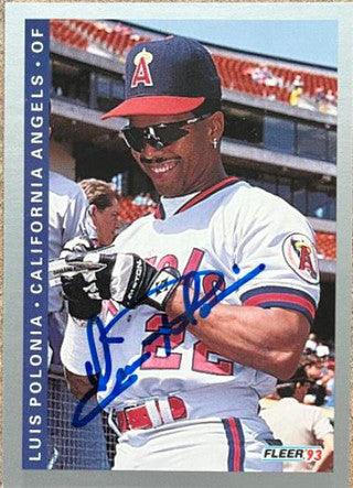 Luis Polonia Signed 1993 Fleer Baseball Card - California Angels - PastPros