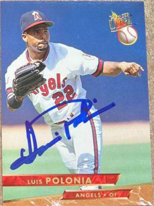 Luis Polonia Signed 1993 Fleer Ultra Baseball Card - California Angels